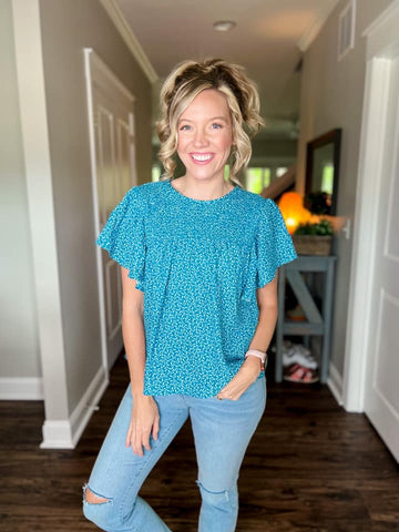 Maddy Flutter Sleeve Smock Top