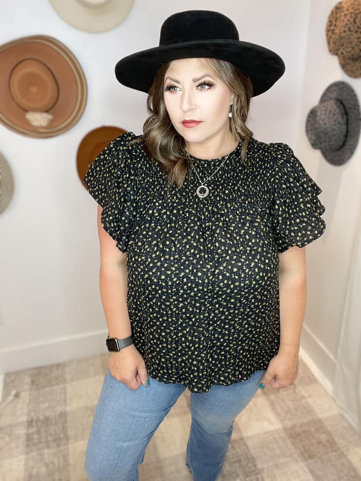 Maddy Flutter Sleeve Smock Top