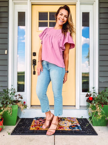 Maddy Flutter Sleeve Smock Top