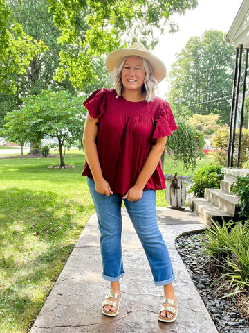 Maddy Flutter Sleeve Smock Top