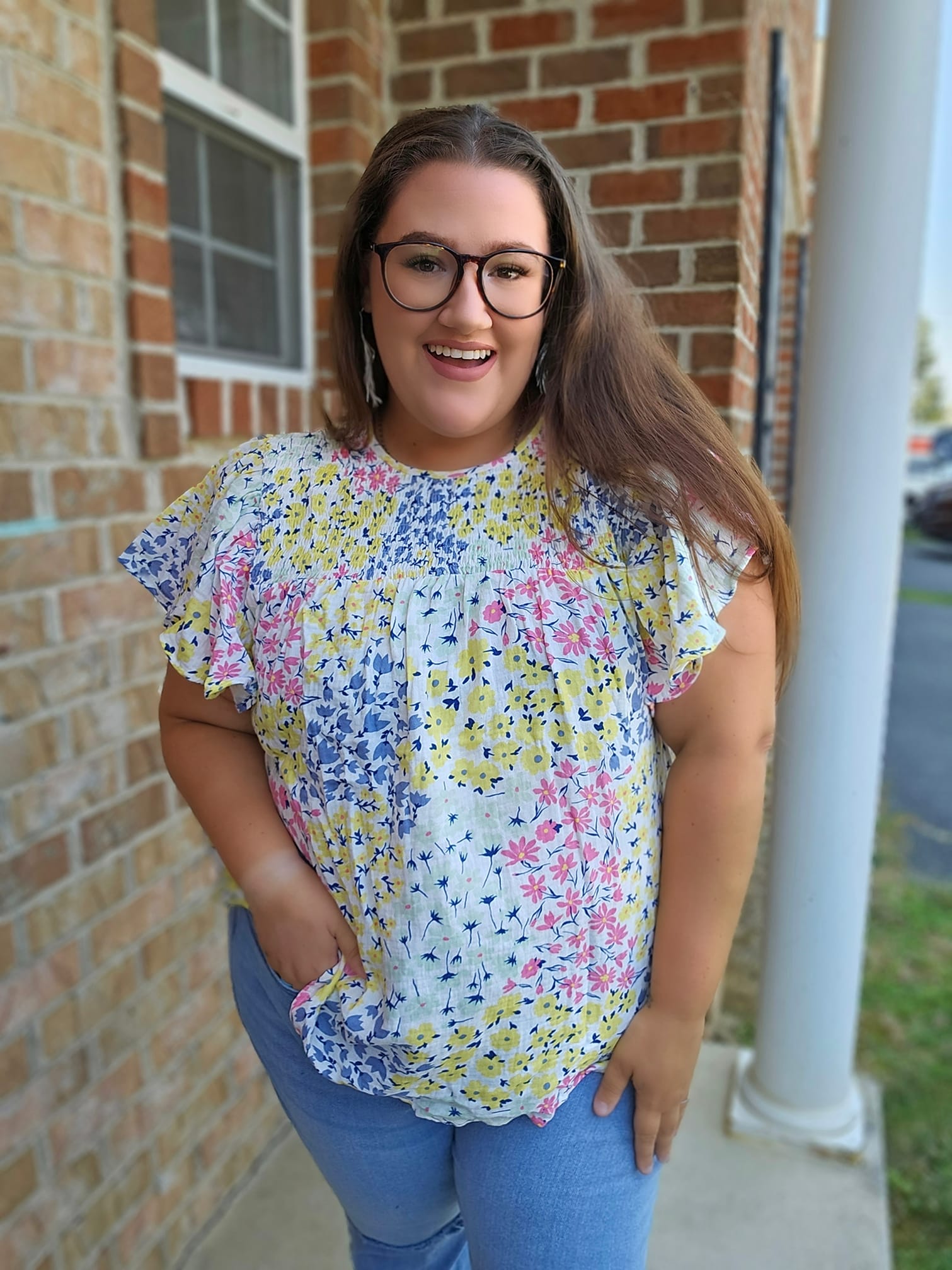 Maddy Flutter Sleeve Smock Top