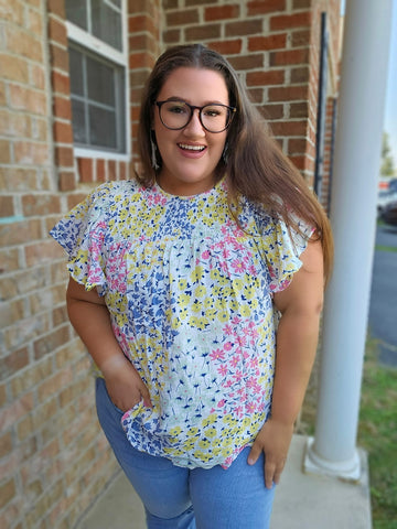Maddy Flutter Sleeve Smock Top